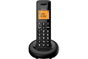 Alcatel E260 Black - DECT trådlös telefon: Kompakt design, attraktiva färger, stor bakgrundsbelyst skärm, handsfree-funktion, blockering av oönskade samtal