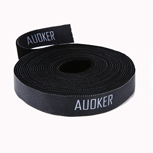 niceEshop(TM) Band mit Klettverschluss 0,8-Zoll Klettband mit Klettverschluss 16,4 Feet One Wrap Hook Schleife Selbst Gripping Kabel Ties- Schwarz - 7