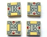 LEGO STAR WARS - 4 seltene Fliesen mit Rebel-Mechanik-Aufdruck - Star Wars