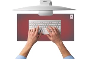 AVCXEC Podgrzewana podkładka pod mysz, 90 x 40 cm, ogrzewana podkładka na biurko, ze skóry, ciepła mata pod mysz, z automatycznym wyłączaniem przez 4 godziny, do biura, domu, na zimę (szara)