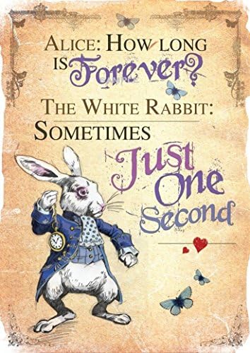 Alice in Wonderland, White Rabbit 'How long is forever' birthday valentine greeting card A6