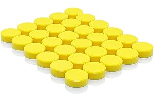 PYJLBX Calamite Frigorifero, Calamite Potenti Calamite Piccole, 30 Pezzi Magnete Colorati Calamita Rotondi, Magneti frigo, Calamite per Lavagna Magnetica, per Bacheca, Frigo, Calendari,Cucine (Giallo)