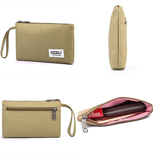17 Zoll Laptop Rucksack KAUKKO Backpack Schulrucksack für Arbeit Campus Studenten Outdoor Reisen Wandern mit Großer Kapazität Nylon Khaki [2PCS] - 3