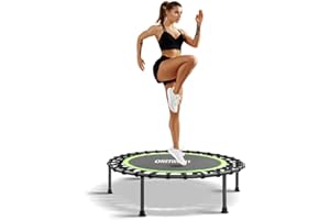 ‎ONETWOFIT ONETWOFIT 114 cm Outdoor Trampoline, Rebound Trampoline for Adults, Quiet Mini Trampoline for Indoor Training, Fitness Trampoline with Bungee Rebound
