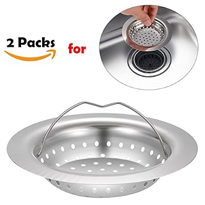 PChero Évier de cuisine Passoire en acier inoxydable, lot de 2 packs pchero 11 cm/11 cm Diamètre extérieur de cuisine Passoire
