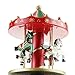BXT Merry Go Round Music Box Wooden Carousel Multi-Colored 4-Horse Animated Figurine Desktop Playset Awesome Kids Xmas Birthday Presents