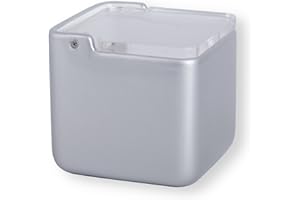 Kook Time salero de cocina con tapa de acrílico transparente basculante - Salero gris plata de cocina moderno con base cerámica para usar como salero y azucarero o especieros, 11.2 x 11.2 x 11.2 cm
