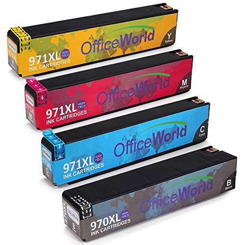 OfficeWorld Kompatible Patronen Ersatz für 970XL 971XL Druckerpatrone Hohe Kapazität mit Neuer Aktualisierter Chips für Officejet Pro X451dn X451dw X476dn X476dw X551dw X576dw