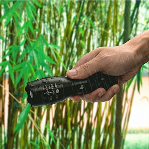 Taschenlampe LED | HoochTech 1000 Lumen wiederaufladbare Zoombar CREE XML2 T6 Handlampe | 5 Leuchtsmodis Einstellbar Fokus Wasserdicht Fahrradlampe mit 18650 Batterieabdeckung| Camping Außen Outdoor - 7