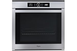 Four encastrable pyrolyse Whirlpool AKZM8480IX - Four pyrolyse Inox - multifonction - Chaleur tournante ou pulsée - 73 litres - Porte froide (4 vitres) - Rails télescopiques - Classe énergétique A