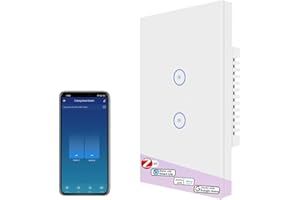 USEELINK UseeLin Interruttore luce intelligente, interruttore luce Zigbee, interruttore luce da parete, compatibile con Alexa e Google, filo neutro richiesto, hub Zigbee richiesto, 2 Gang