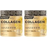 Nutraxin Collagen Complex Powder | 5 Tip Kolajen (Tip I, II, III, V, X) | Hyal&uuml;ronik Asit, Elastin, C Vitamini, Biotin | Şeke