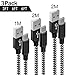 Produktbild USB Typ C Kabel, 3 Pack [1m+2m+2m] Datenkabel Nylon Geflochtene Datenübertragung für Samsung Galaxy/Note 8 / Note9, Huawei P20 / P10 / P9 Lite, LG G7, Xiaomi, Sony Ladekabel - Schwarz Weiss