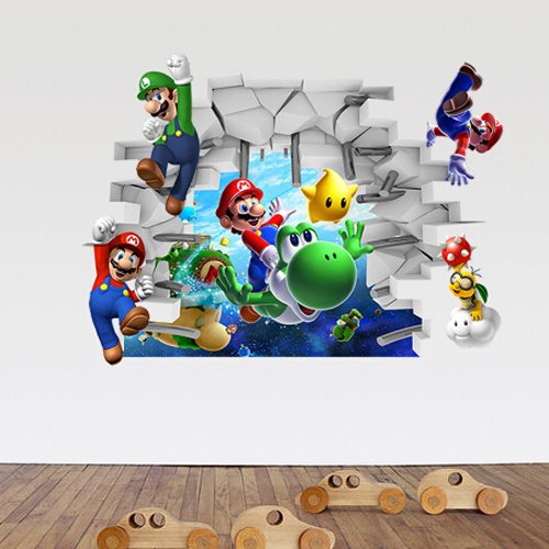 Super Mario Bedroom Background Removable 3D Wall Sticker Decal Home Decor
