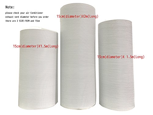 JOYOOO 1.5M Länge PVC Abluftschlauch Luftschlauch flexibel für mobile Klimageräte (Ø 13cm) - 2