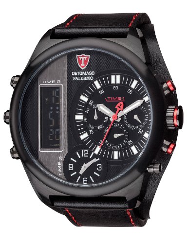 Detomaso Herren-Armbanduhr Palermo Analog - Digital Quarz Leder DT2052-A