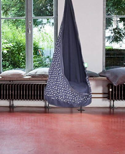 Kids Hanging Chair Hammock Swing Chair Indoor Outdoor Swing Pod Seat, GI Design (dark blue)