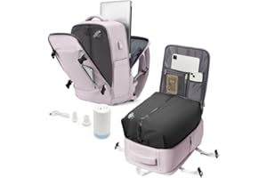 livbote Zaino Sottovuoto Viaggio con pompa sottovuoto, Zaini Airbag Zaino da Viaggio Aereo Bagaglio a Mano Ryanair 40x20x25 Borsa da Cabina per Donna Uomo -Rosa