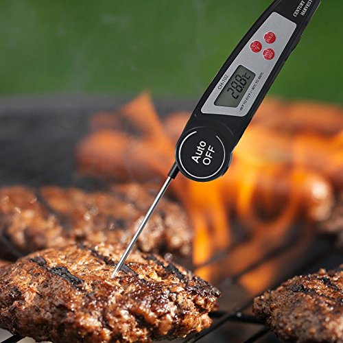 Temperatur Küche Haushaltsthermometer Einstichthermometer Digitales Universales Kochthermometer faltbar Schwarz - 6