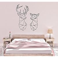 *NEU* Wandaufkleber Wandtattoo Wandsticker ***geometrisches Hirsch Paar / Kopf / Geweih***(Größen.- Ausrichtung und Farbwahl)