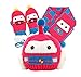 Unique Winter Baby Hats/Caps Scarf & Gloves Useful Cute Woolen Baby Set Fushcia
