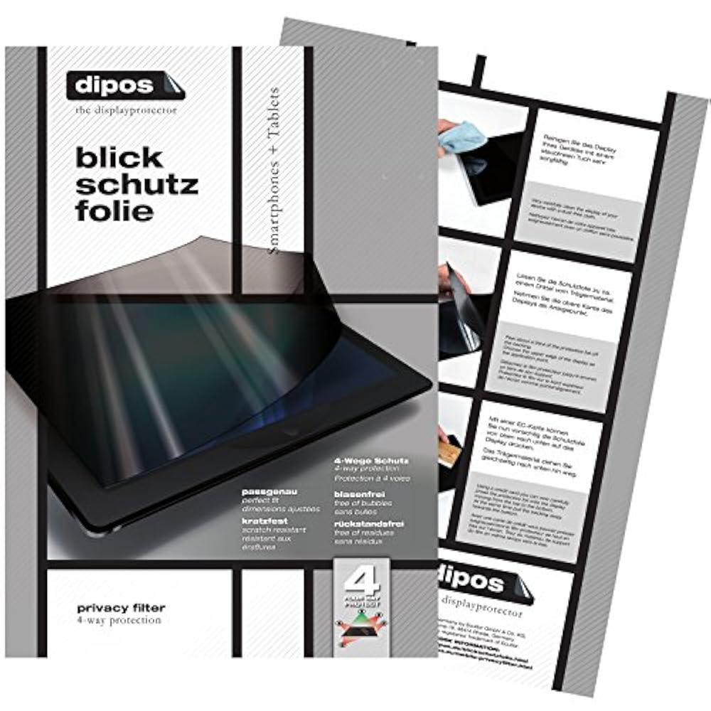 dipos I Blickschutzfolie matt passend für Acer Aspire Switch 10 E Pro 7 Sichtschutz-Folie Display-Schutzfolie Privacy-Filter