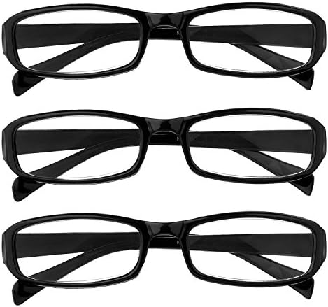 【Clearance】Reading Glasses 3 Pairs Acrylic Lens PC Material Frame for Men and Women (+1.50)