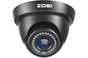 ZOSI 1080P CCTV Camera Surveillance outdoor Indoor, 1920TVL Hybrid 4-in-1 TVI CVI AHD CVBS Camera for Home Security, 24PCS IR Leds 3.6mm Lens 80ft Night Vision, IP66 Weatherproof, AI Detect, Black