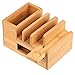 Price comparison product image Bamboo Charging Station, Wood Multi-device Charger Stand, Cord Organizer Stand Dock Tablet Stand Holder for Apple Watch, iPhone, iPad, Universal Cell Phones and Tablets, Compatible with Anker, RAVPower, 4/5/6-Port USB Charger