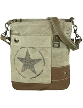 Sunsa Damen Herren kleine Umhängetasche Schultertasche Crossbody Tasche Canvastasche in retro Style Vintagetasche