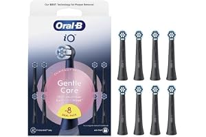 Oral-B Set med 8 Gentle Care reservborstar, äkta, svarta, mjukaste borstning, lämplig för känsligt tandkött, rund borste för