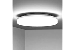 LEDYA Plafoniera Led Soffitto, Ø275mm 18w 1600lm Led Per Plafoniera Tonda, IP54 Impermeabile, 18w Equivale a 150w Plafoniera Led, 5000k Bianco Freddo Plafoniera Bagno Per Camera, Da Soggiorno, Parete