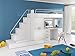 Produktbild Furnistad - Hochbett SUN - Kinderzimmer Komplett (Option links, Weiß + Weiß)