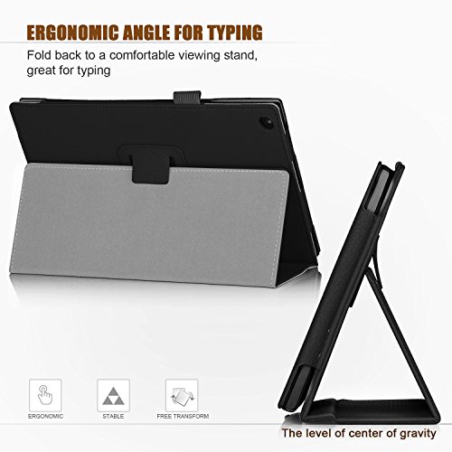 ELTD Alldaymall 10 Zoll / NPOLE NT101 Tablet Hülle Case, Ultra Schlank Smart Cover Tasche Schutzhülle Case für Alldaymall 10 Zoll / NPOLE NT101 (2017 Neues Modell) Tablet mit Standfunktion, Schwarz - 2