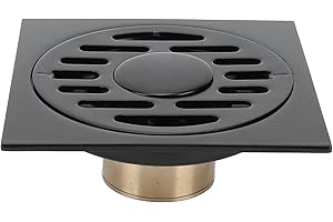 Tomotato Scarico a Pavimento per Doccia Quadrato 4 Pollici, Filtro Raccogli Capelli in Acciaio Inossidabile Nero con Coperchio Rimovibile per Sistema di Drenaggio in Cucina Bagno Balcone Garage