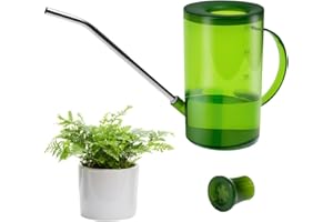 LPAMABA Arrosoir Plante Intérieur 1 L, Arrosoirs Bonsai Transparents, Petit Arrosoir Plastique à Long Bec, Arrosoirs de Jardin avec Poignée et Pommeau, pour Plantes Fleurs Succulentes, Vert