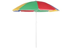 Unibos 5.3ft/1.6m Garden Parasol Umbrella Outdoor Sun Shade For Beach/Pool/Patio Umbrellas Tilting Function Multi Coloured Protection UPF40