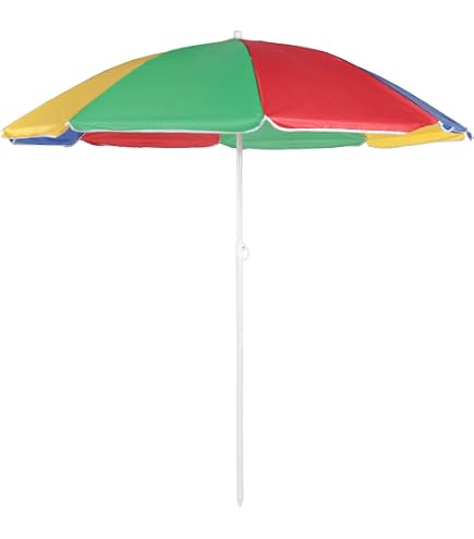 Heininger DestinationGear Palapa Tiki Sonnenschirm – 6 Fuß, Braun, Aluminium-Rahmen, 3 Neigungspositionen
