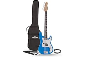Guitarra baja 3/4 LA de Gear4music Blue con accesorios