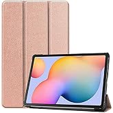 Elfia Samsung Galaxy Tab S6 Lite SM-P610 P613 P615 P617 P619 ile Uyumlu Kılıf Arkası Şeffaf 2 Farklı Stand Olabilen Sert Sili