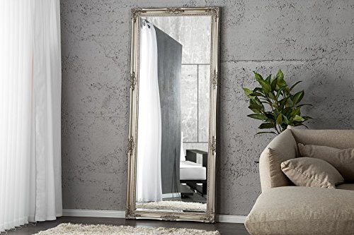 DuNord Design Wandspiegel Standspiegel BAROCCO XL silber 185cm Barock Design Spiegel