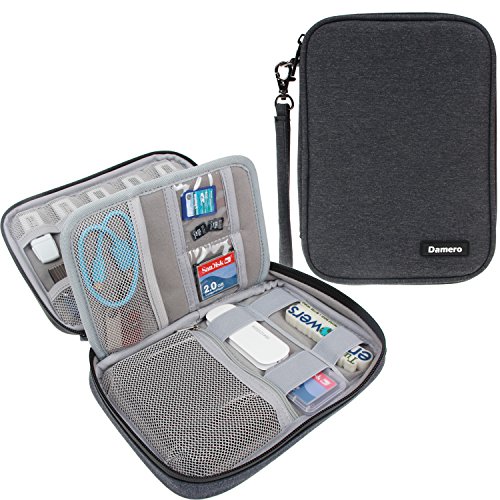 Damero Tasche für USB-Sticks und Speicherkarten, Aufbewahrungstasche Organiser Tasche für Zubehöre, Schwarz