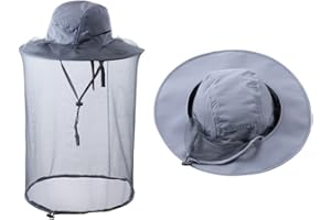 ZffXH Cappello con Zanzariera, Cappelli per Insetti da Zanzara, Cappello da Pesca Safari con Rete in Rete per Il Viso, Apicoltore Apicoltore Velo per Uomo Donna