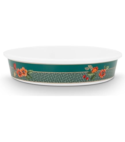 Pip Studio Flower Festival Backform Rund 25,5 Cm In Dunkelrosa – Blumenmuster Für Kuchen & Aufläufe