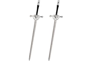 HEAVENLIFE 2 szt. Retro patyczki do włosów, metalowy miecz kobiety patyczki do włosów, chińskie eleganckie różdżki akcesoria do włosów dla dziewczynek do stałej fryzury (srebrny)