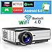 Price comparison product image WIKISH Wireless Projector WiFi Bluetooth Video Android Home Cinema Theater LED Projectors Support 1080P HD HDMI USB VGA for iPhone iPad Game Consoles Laptop DVD TV Stick Outdoor Entertainment