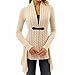 Produktbild TWIFER Damen Frauen Langarm Pullover Lässige Strickjacke Outwear Kimono (S, khaki)