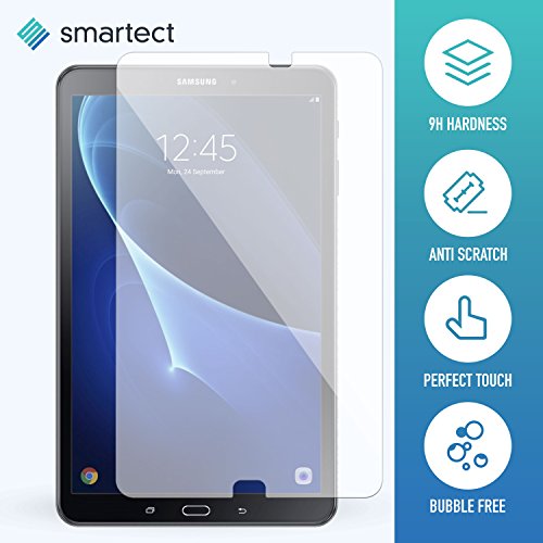 smartect® Panzerglas Displayschutzfolie für Samsung Galaxy Tab A 2016 10.1 (T580) aus gehärtetem Tempered Glass • Gorilla Glass mit Härtegrad 9h • 0,33mm Ultra-Dünn • Abgerundete Kanten (2.5D) • Anti Fingerabdruck