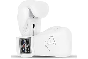 BRAVOSE Elite Pro Strap Boxing Gloves | Professional Leather Boxing Gloves for Punching Training, Sparring, MMA Kickboxing, Muay Thai Made By Premium Cow Hide Leather