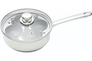KC BLUE Clearview Pentolino per 4 uova in camicia, in acciaio INOX, 20,5 cm